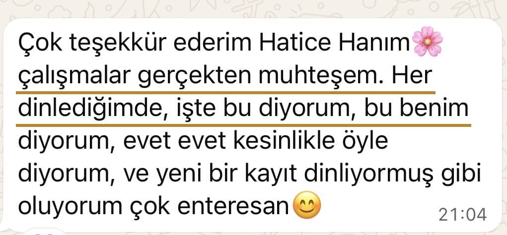 Danışan mesajı