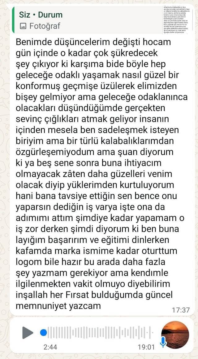 Danışan mesajı