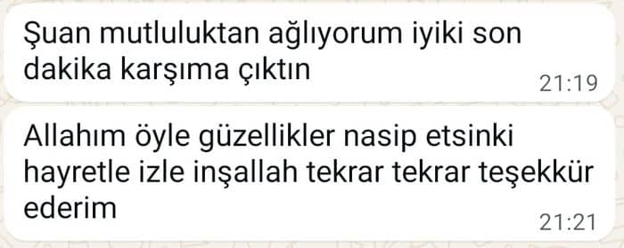Danışan mesajı