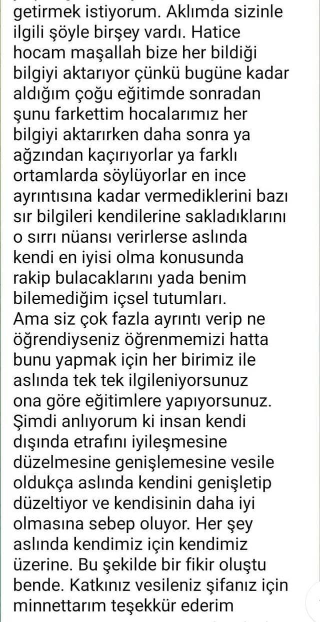 Danışan mesajı