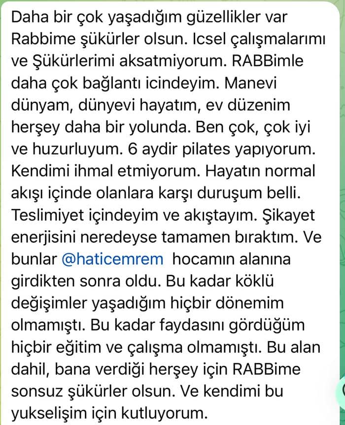 Danışan mesajı
