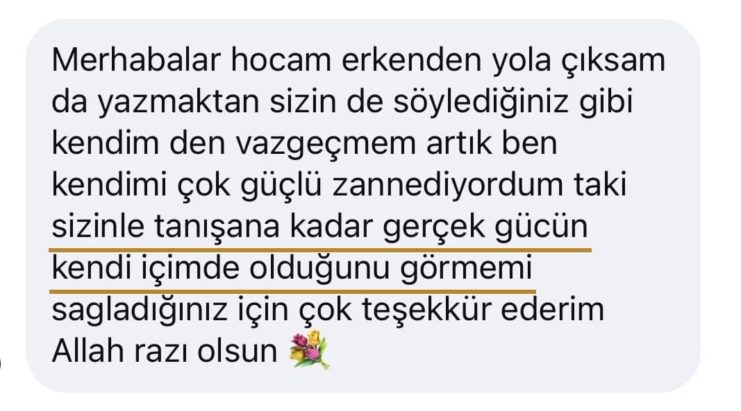 Danışan mesajı